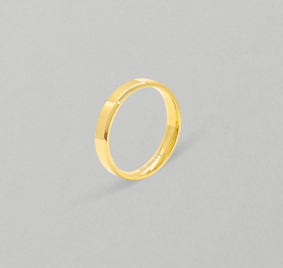 classic gold ring band mens waterproof jewelry