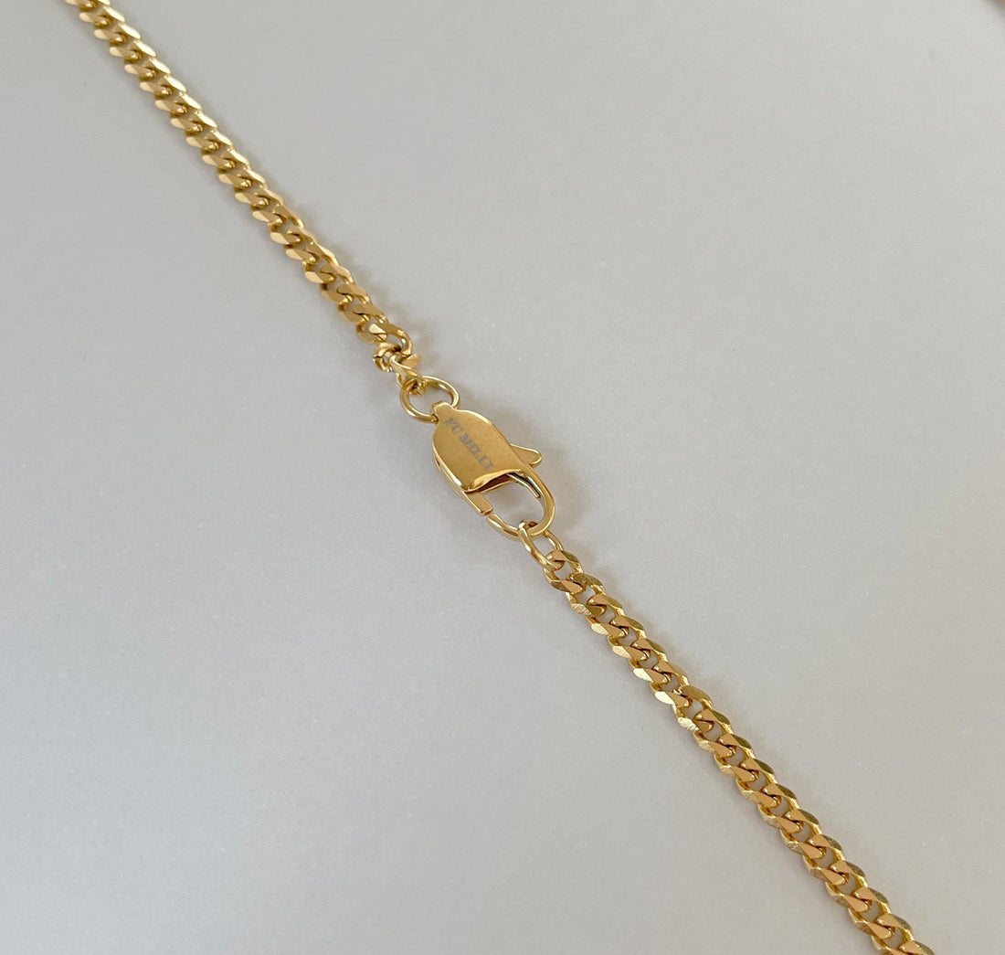 gold 3mm cuban necklace mens waterproof jewelry