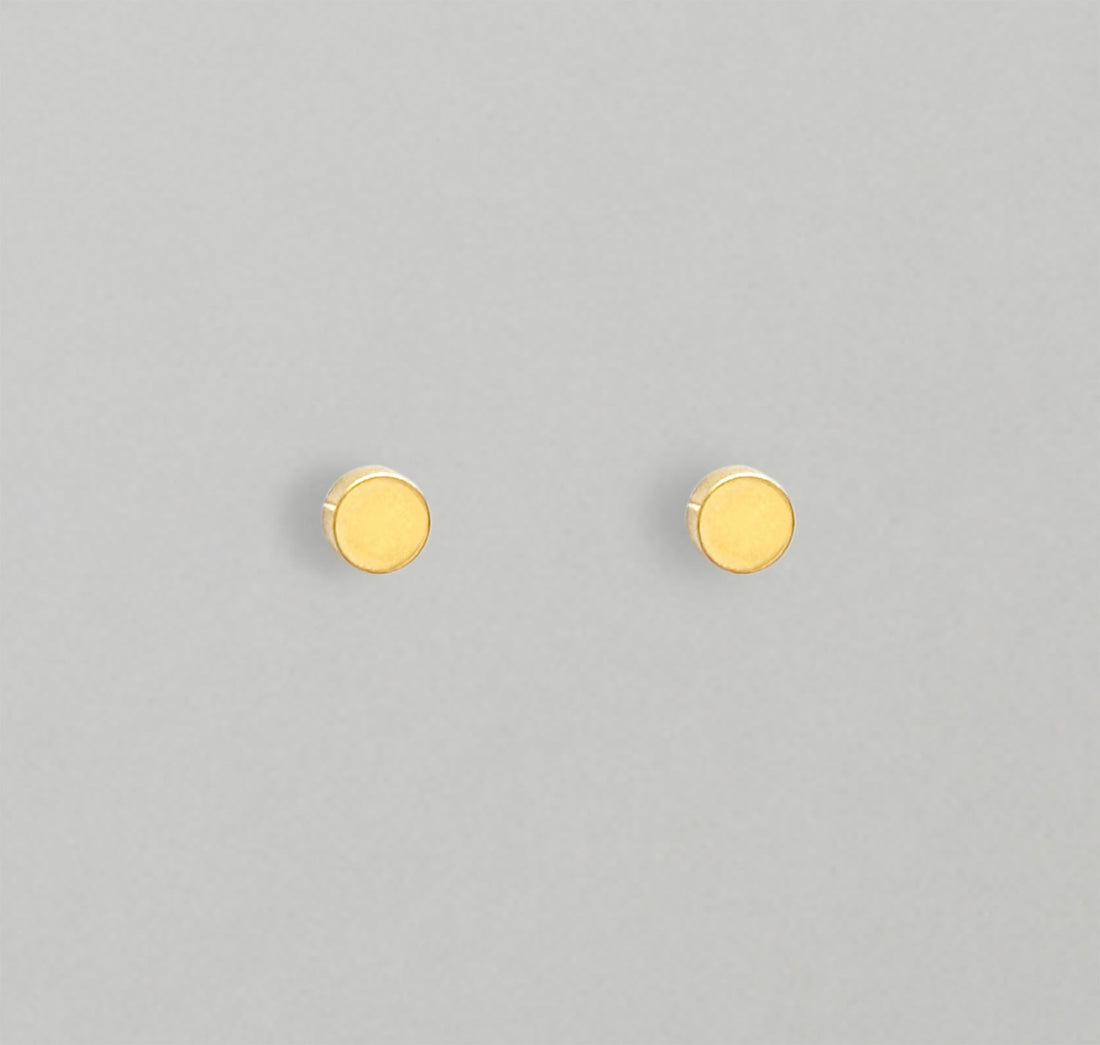 gold round circle earring mens waterproof jewelry