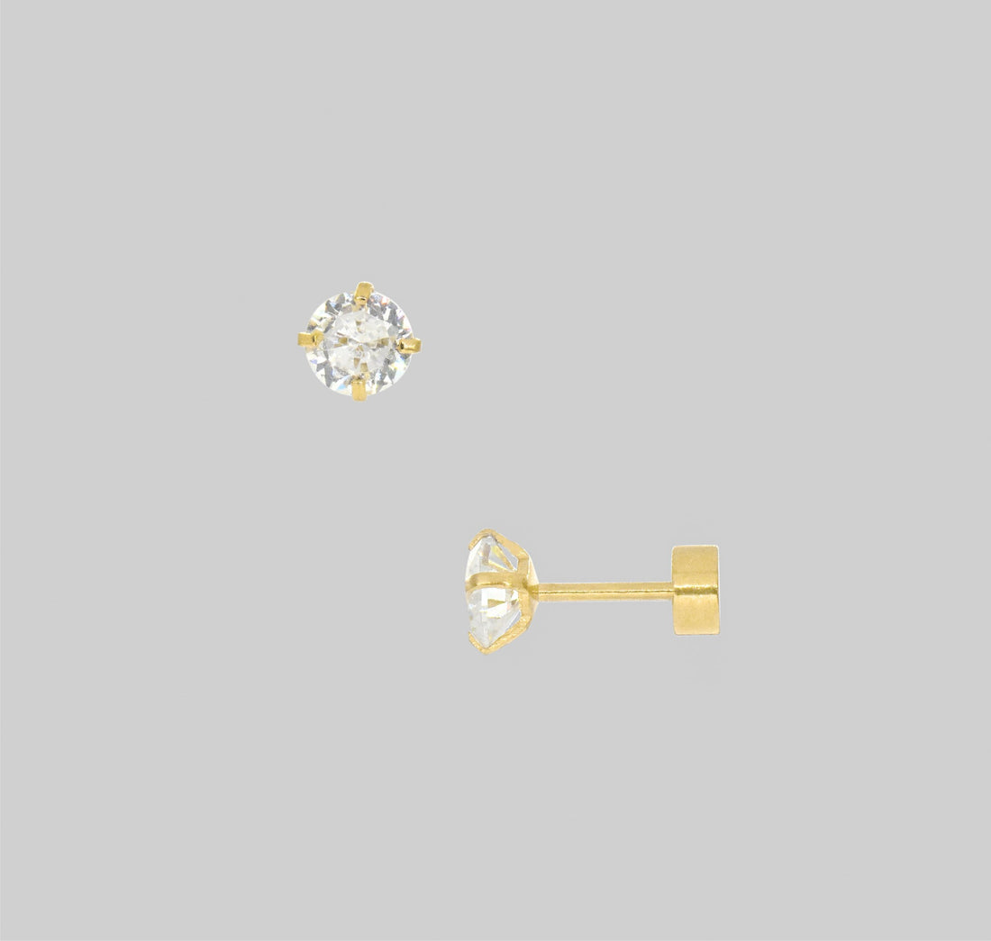 gold diamond stud mens waterproof jewelry