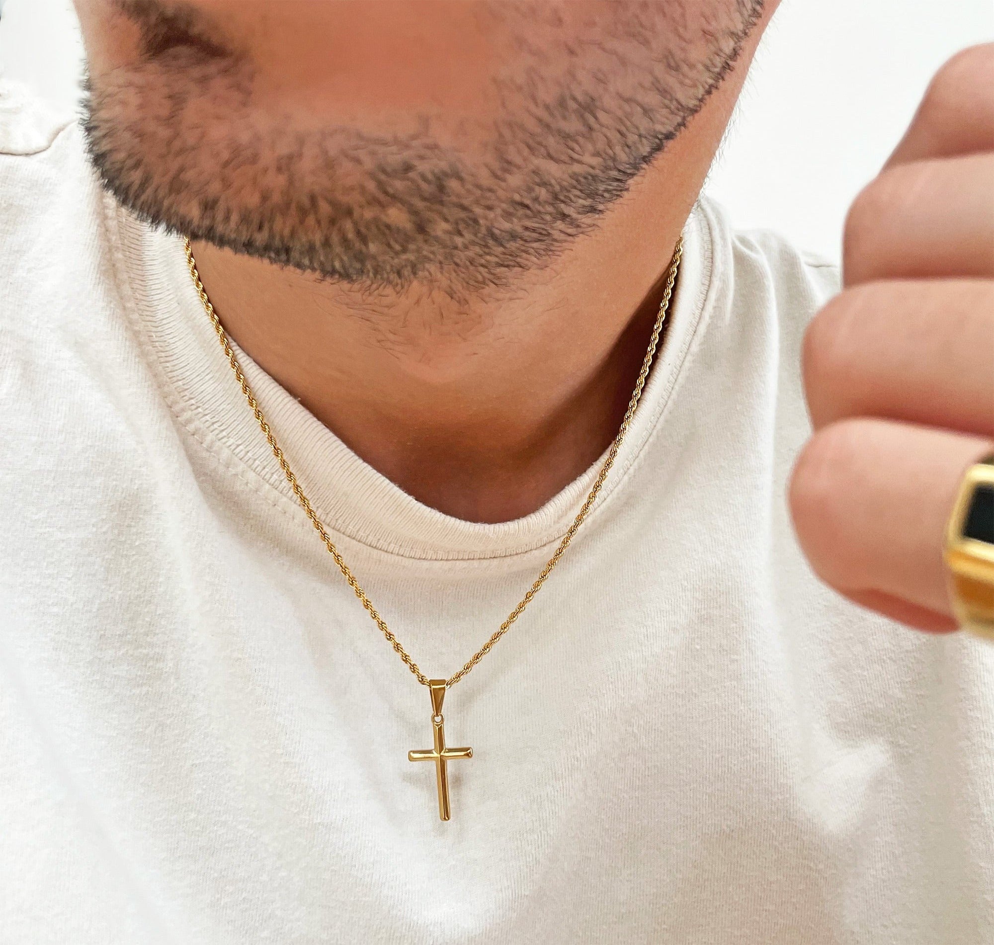 Diamond Cross Necklace | waterproof anti tarnish Jewellery – RosyWine