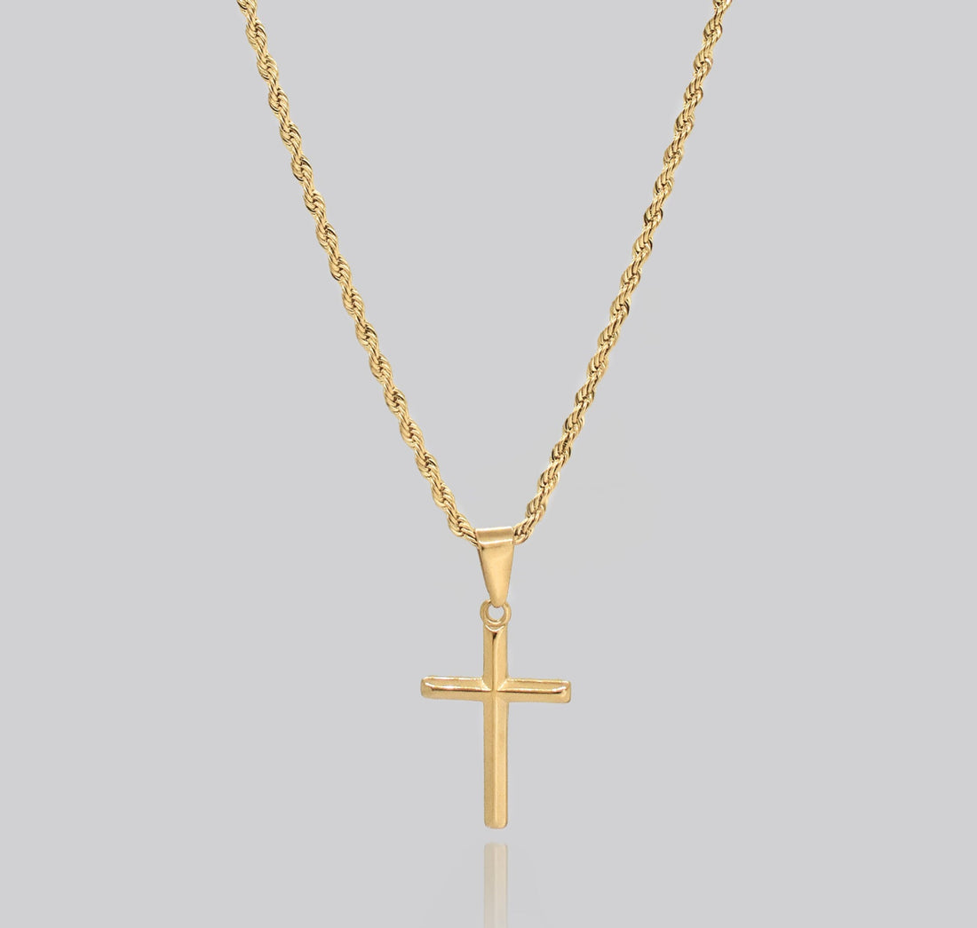 gold-cross-pendant-necklace-mens-waterproof-jewelry