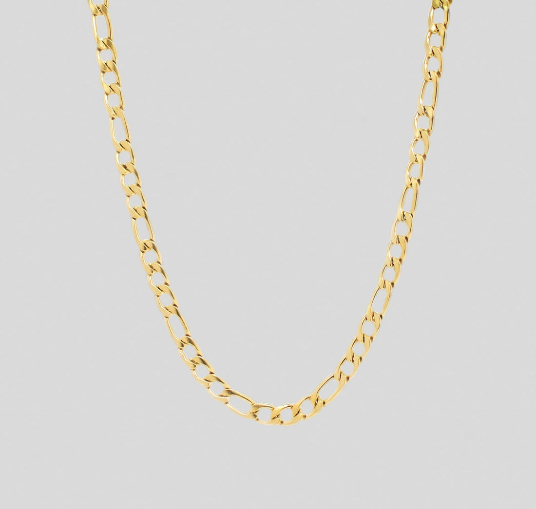 gold figaro chain necklace mens waterproof jewelry