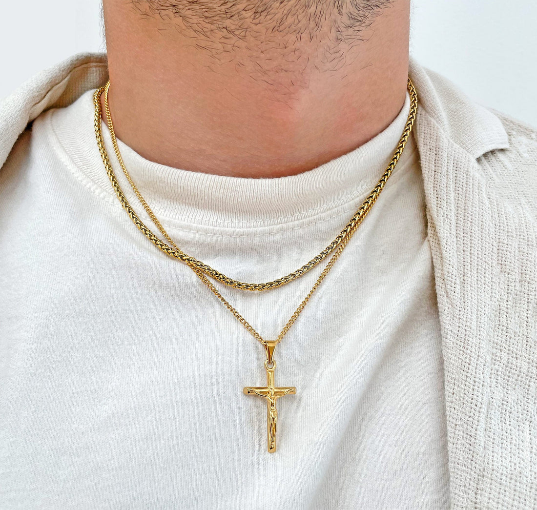 gold wheat chain necklace mens waterproof jewelry