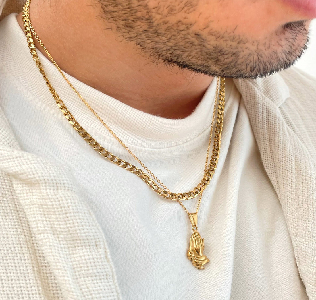 medium old curb chain necklace mens waterproof jewelry