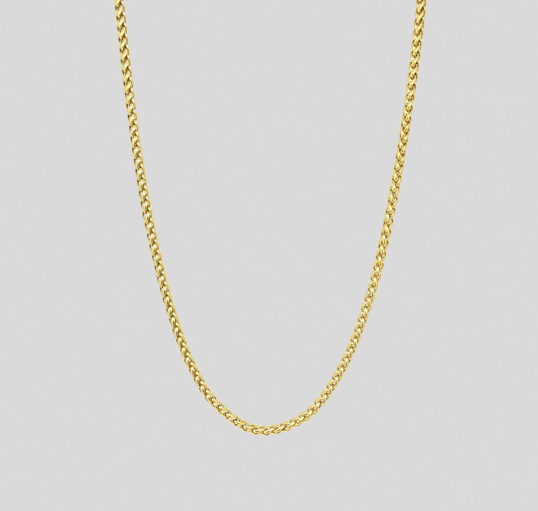 gold wheat chains mens waterproof jewelry